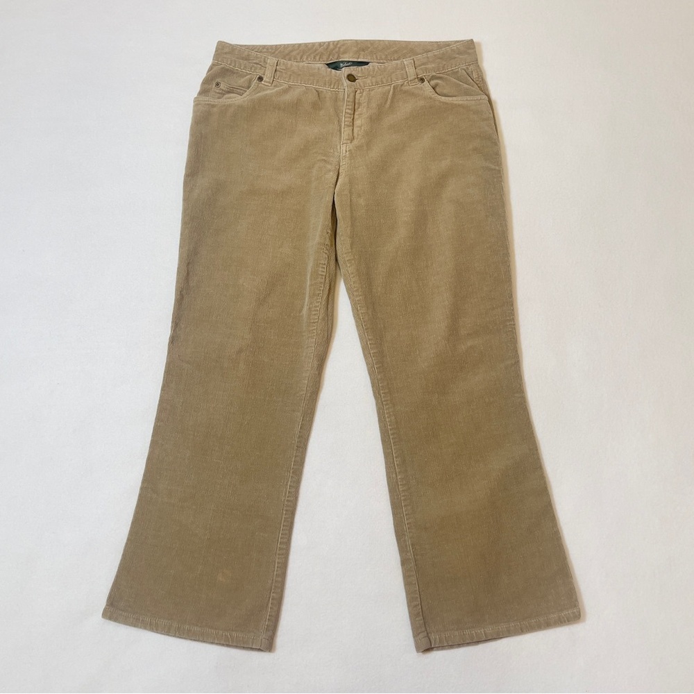 Woolrich Women’s Petite 12 Corduroy Pants Tan Straight Leg Stretch